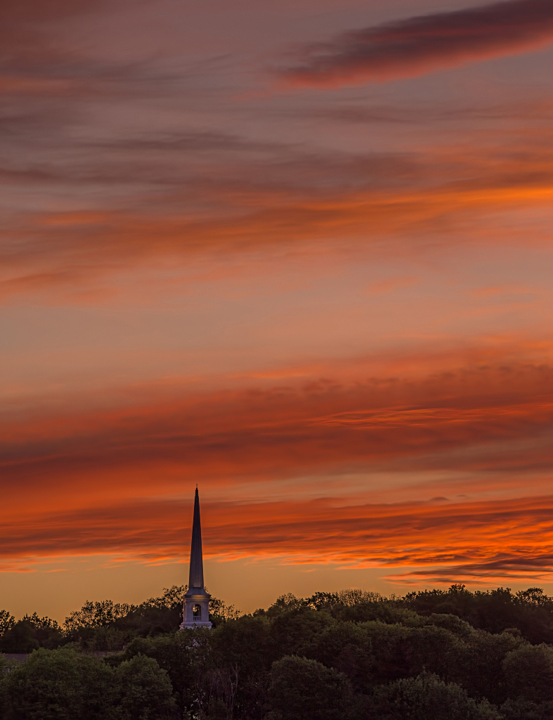 New England Church Sunset